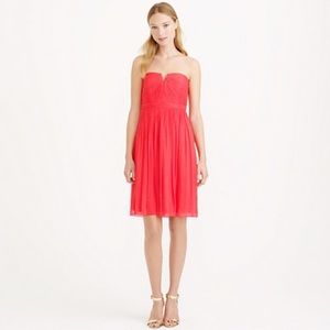 Flirty strawberry bridesmaid dress